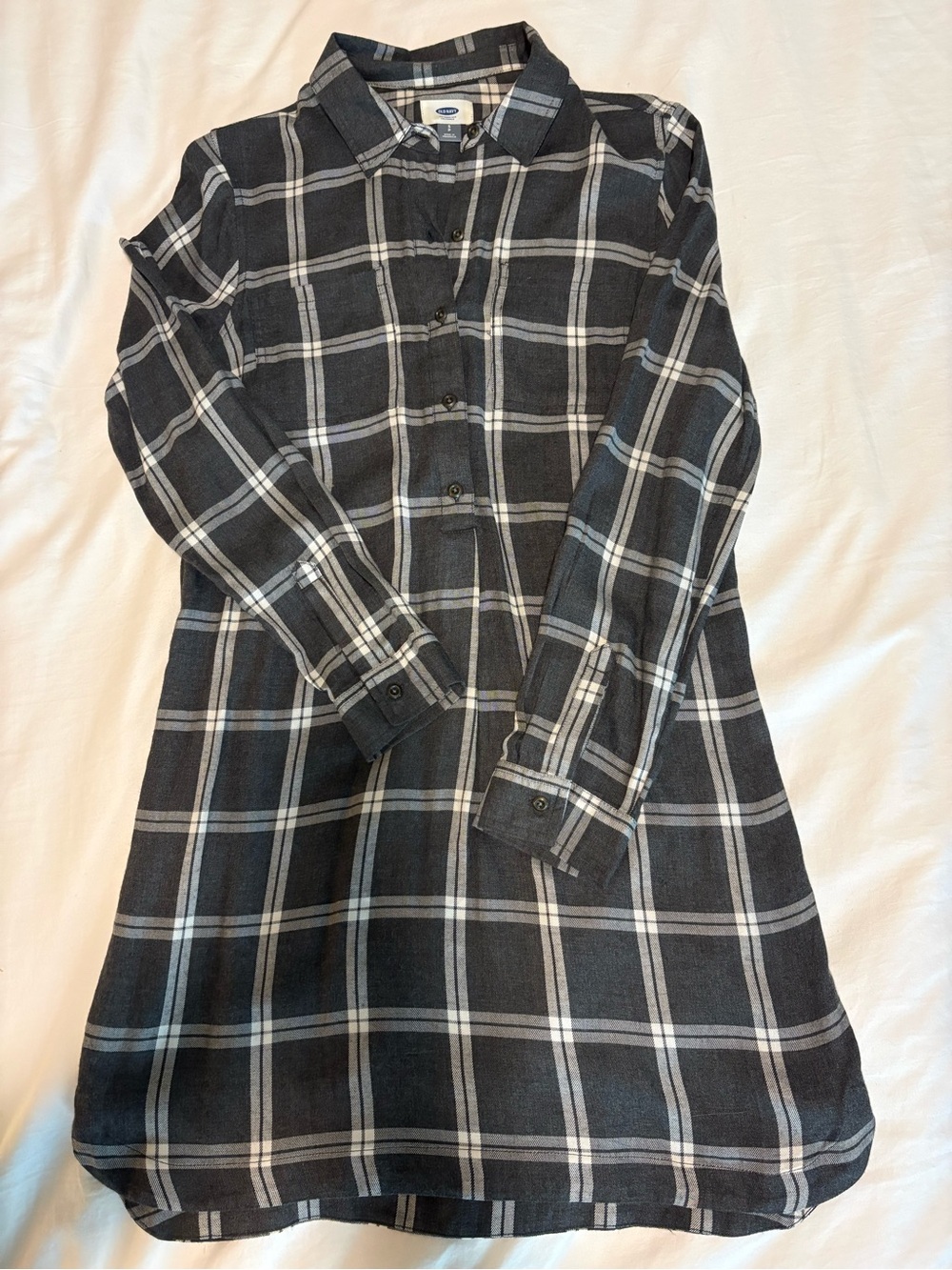 Old Navy Black and White Plaid Midi Dress
